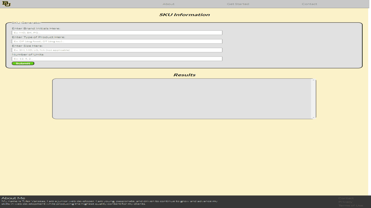 Custom SKU Generator